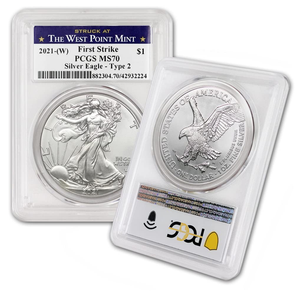銀貨 Struck at West Point Mint 2021 MS70 2021 West Point Mint ASE PCGS MS70 Coin FS Silver Eagle